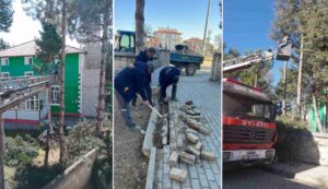 BADEMLİK CAMİİ BAHÇESİNDE BAKIM VE DÜZENLEME ÇALIŞMASI