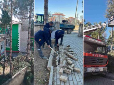 BADEMLİK CAMİİ BAHÇESİNDE BAKIM VE DÜZENLEME ÇALIŞMASI